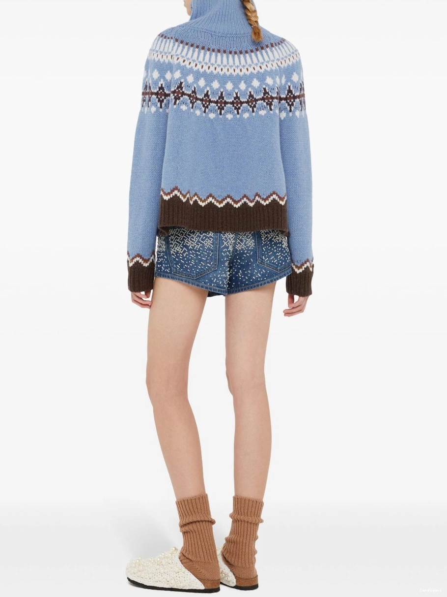 Cheap Women Alanui high-neck jumper intarsia-knit 0404